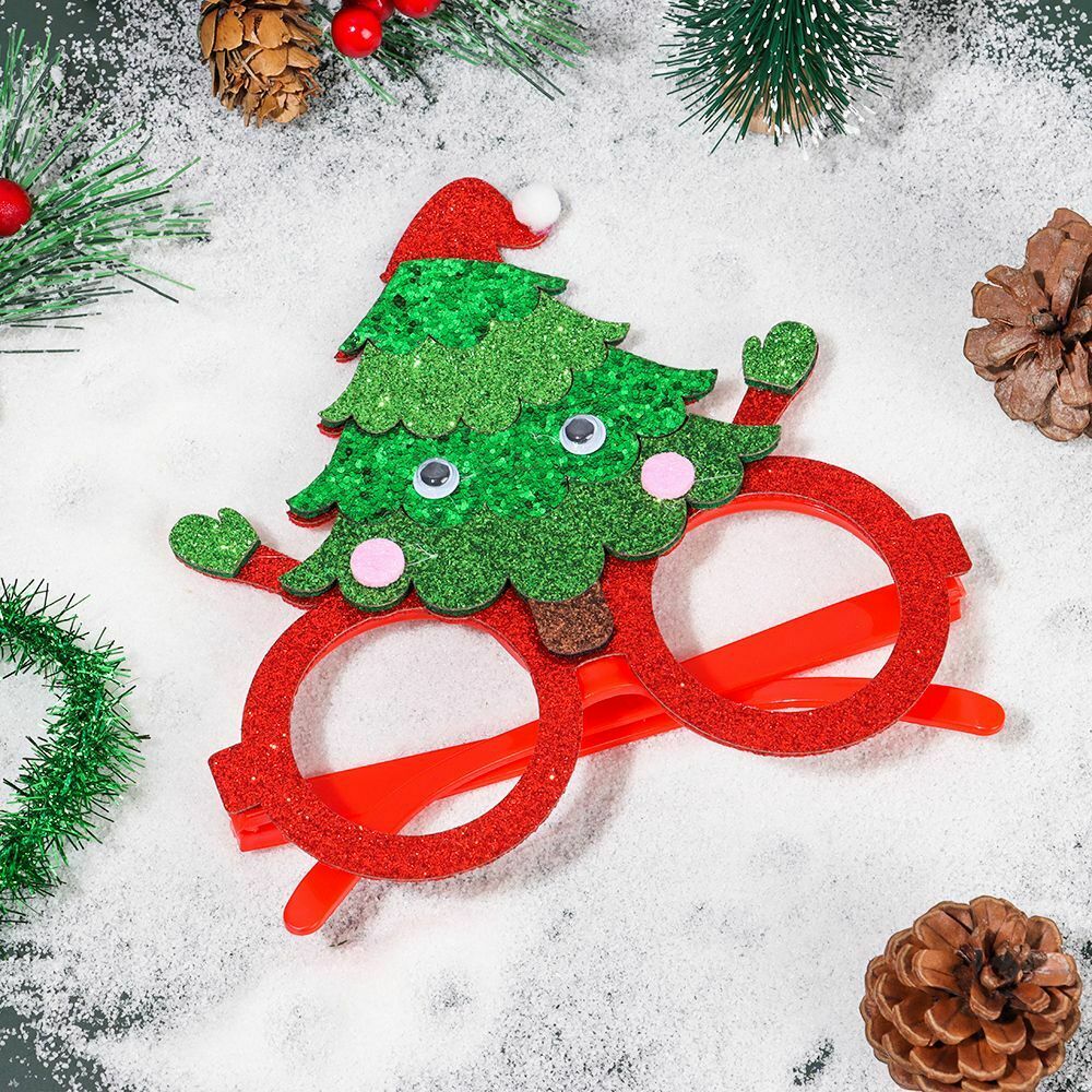 Colored Glasses Frame Photo Prop Santa Claus Xmas Tree Elk Christmas Glasses