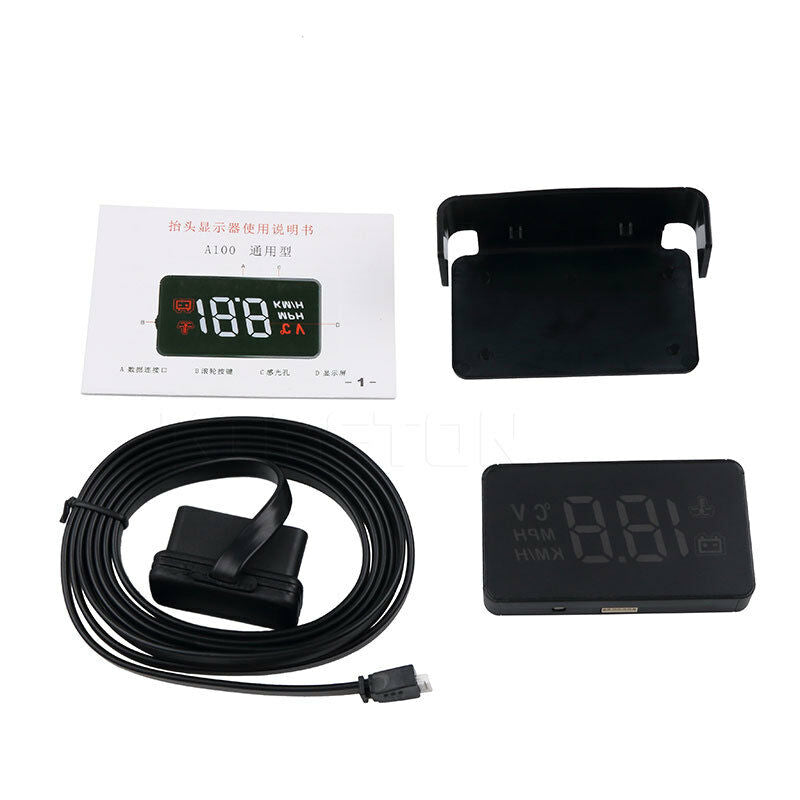 Car OBD2 HUD Overspeed Warning Windshield Projector Alarm System Head Up Display