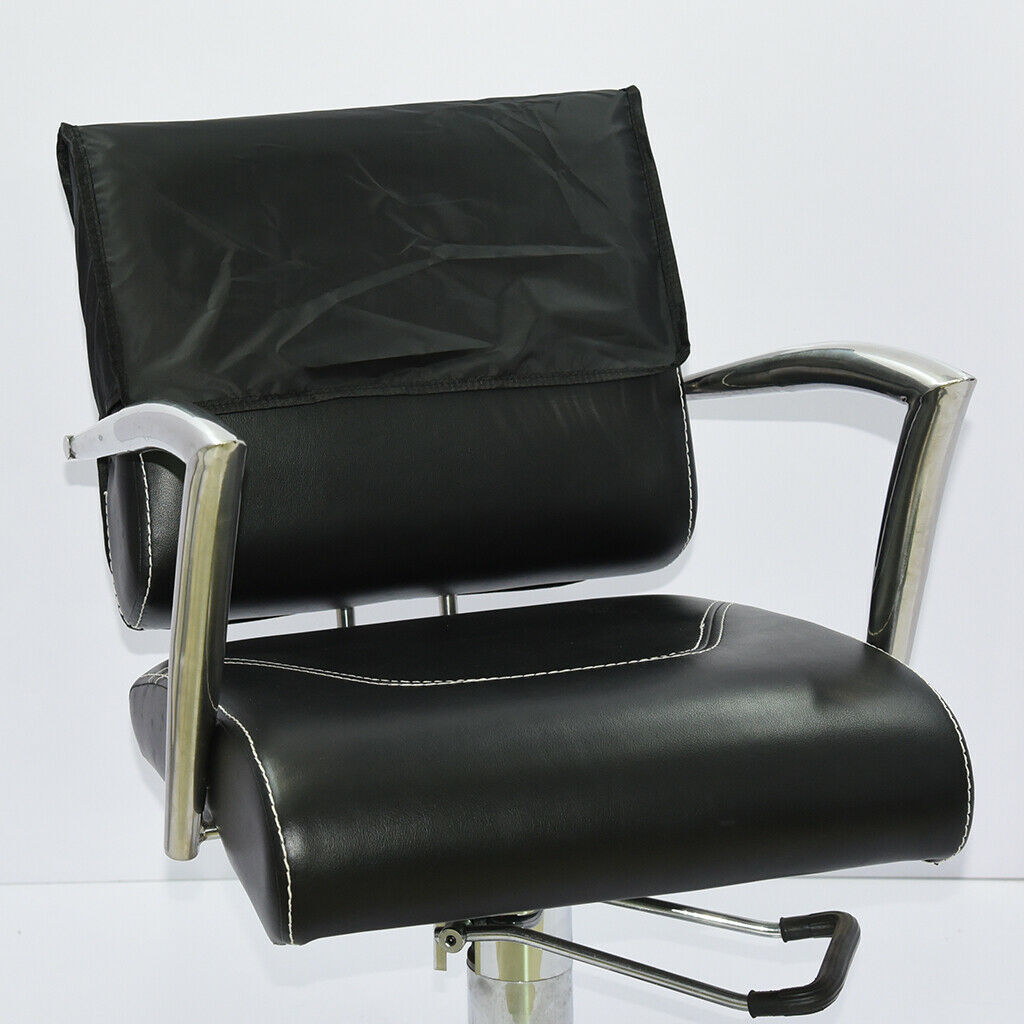 2x Hairdressing Barber Chair Back Covers Salon Spa Plastic Waterproof Black