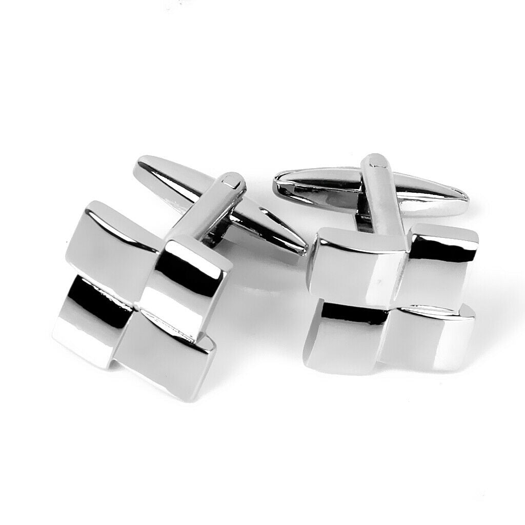 Men's Geometrical Shape Cufflinks Cuff Links Suit Shirt Groom Gift