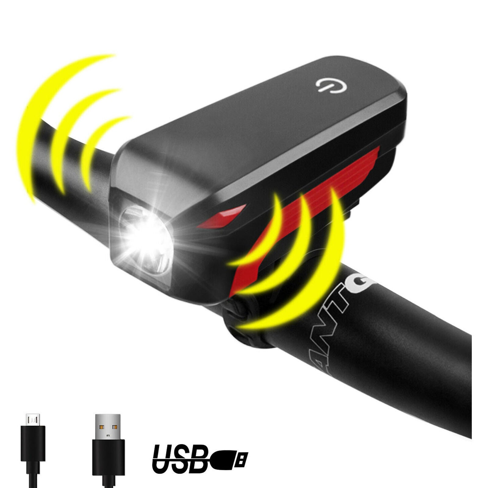 USB Rechargeable T6 LED Bicycle Bike Front Head Light Headlight Lamp +140dB Horn