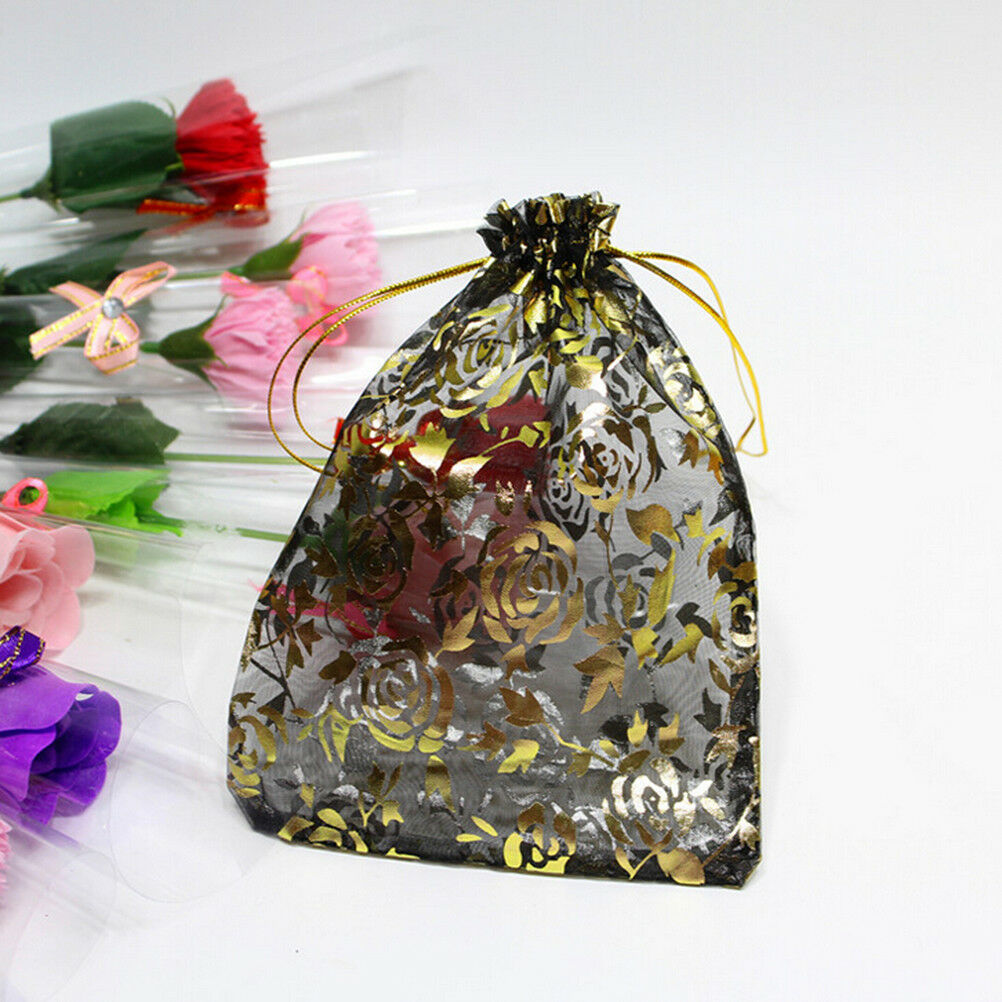 18*13CM 10x Jewelry Pouch Gift Bags Wedding Favors Organza PouchesDecorationH Rf