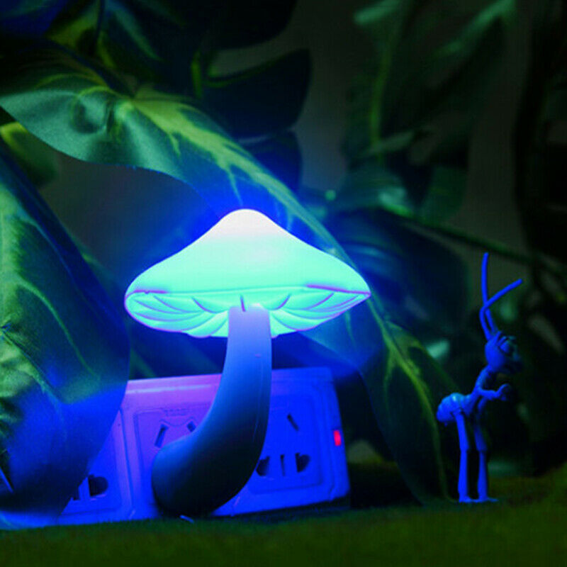 Mushroom Shape LED Night Light Baby Bedroom Lamp Living Room Light Decor US Plug