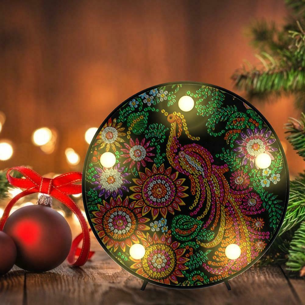 Diamond Painting LED Night Lamp Special Shape Partial Drill Xmas Home Decor @