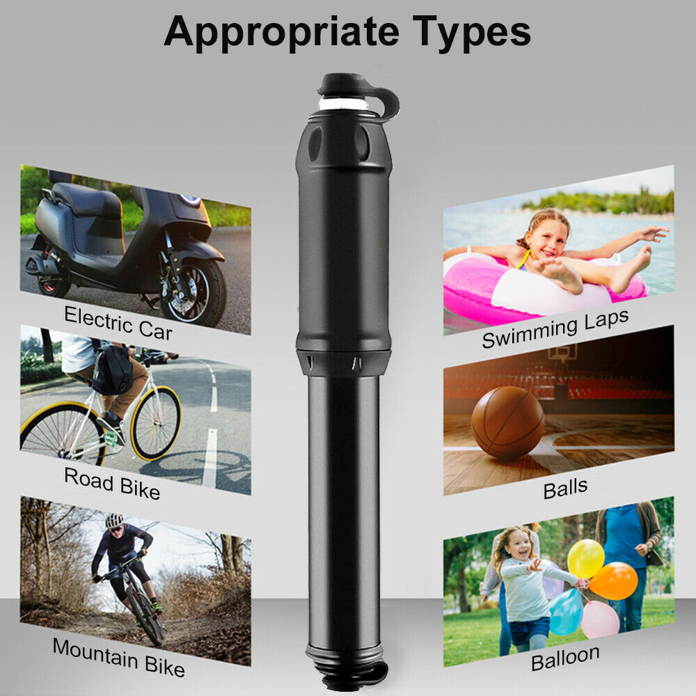 Portable Ball Inflator Hand Pump for Bike Bicycle Soccer Sport W/ Adapter Needle