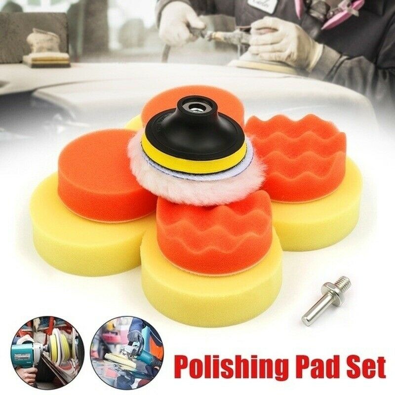 6pcs 4'' Car Polisher Polishing Buffer Pads Set Kit + Drill Adapter New