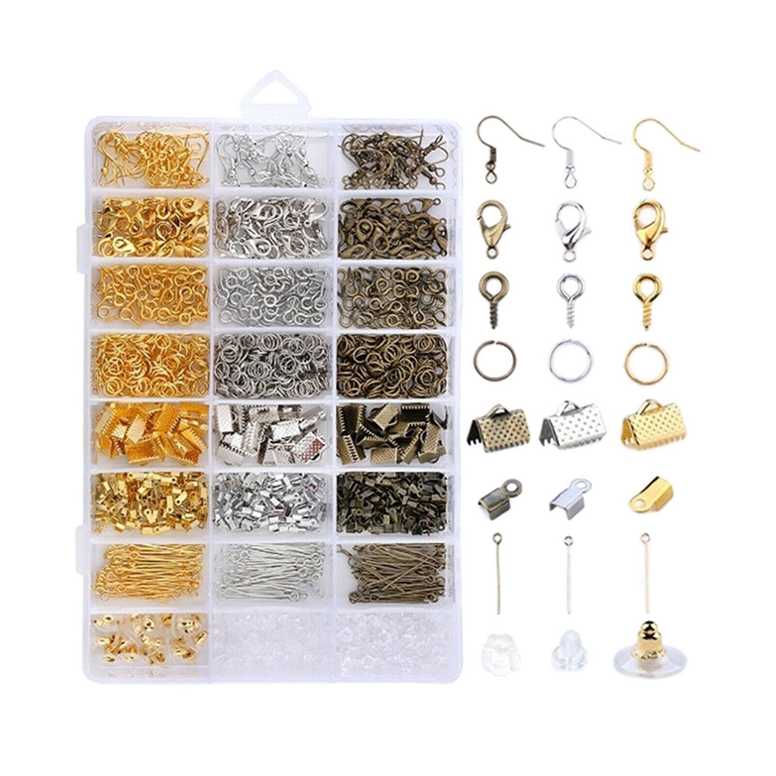Jewelry Making Supplies Screw Eye Pins Jump Rings Earring Findings Equipment