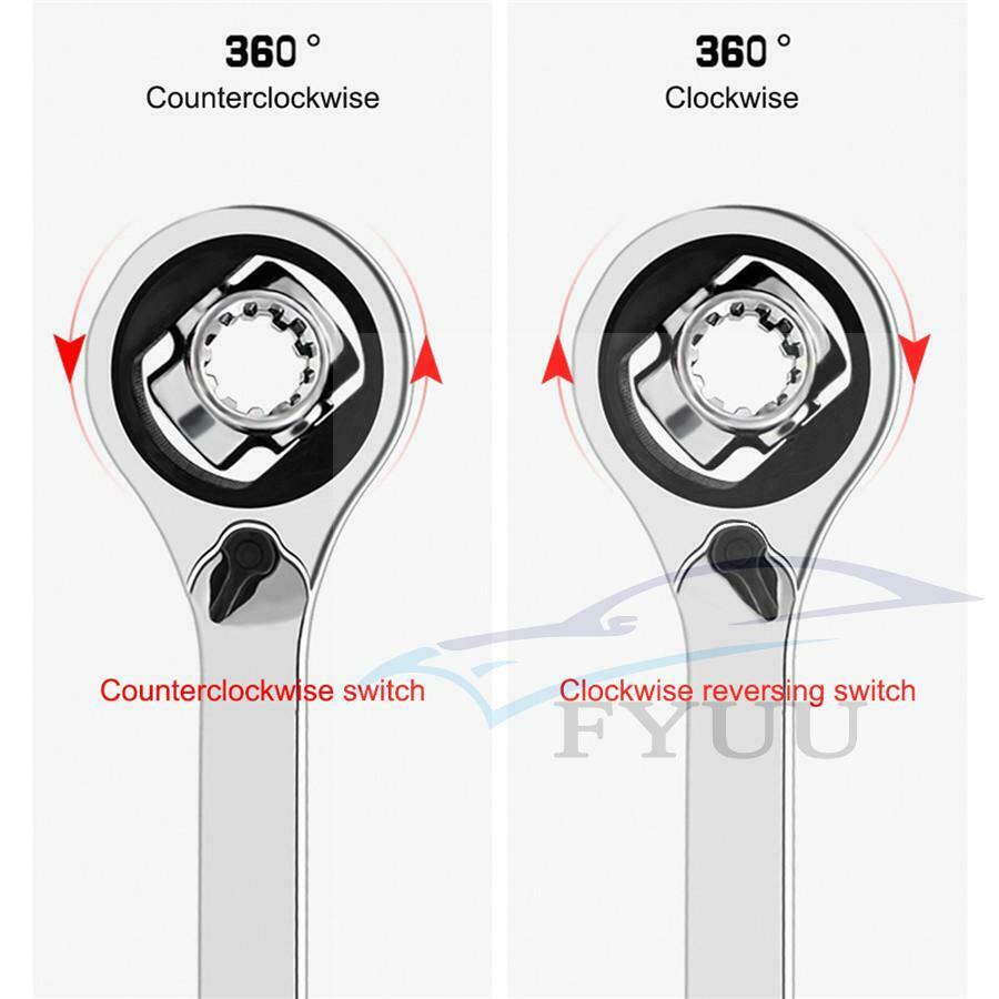 1x 8 in 1 Spanner Wrench Ratchet Ring Box Set 7-14MM Tool Mechanic Car Garage
