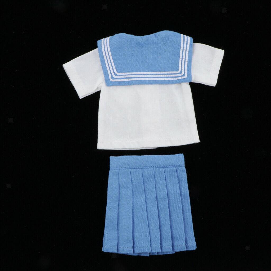 2Set of 1:4 Scale Student Uniform Suit for 18" 17" BJD Dress Accessory