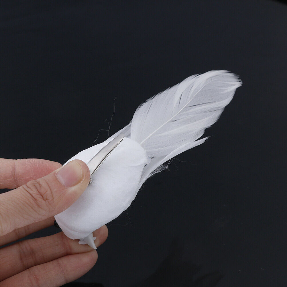 2Pcs Birds Simulation Artificial Feather Doves Feather Park Mall Ornament.l8