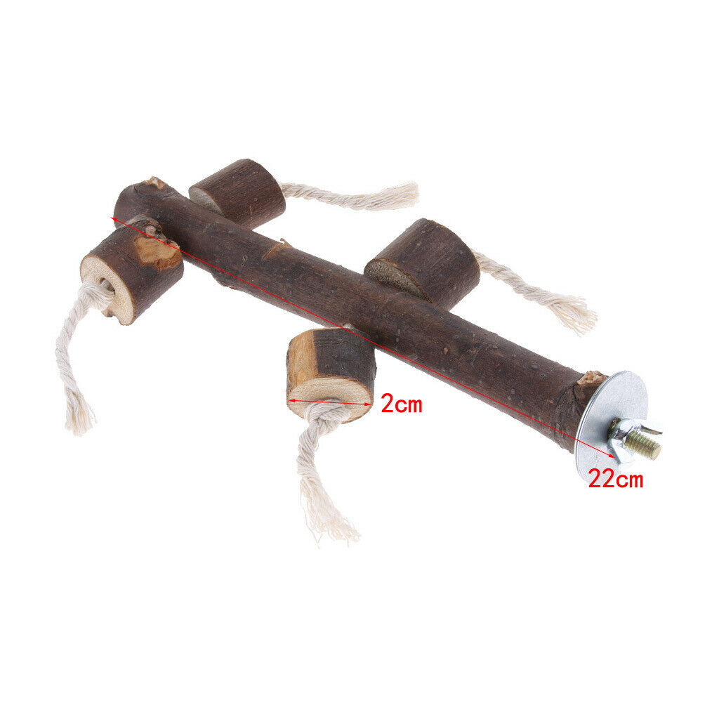 Raw Wood Bird Perch Stand for Pet Parrot Macaw African Grey Budgie