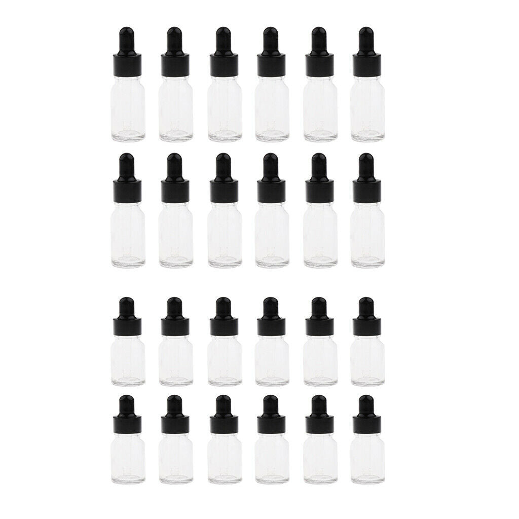 5ml 10 ml Glass Bottles for Essential Oils--24 Pcs Empty Dropper Bottles with
