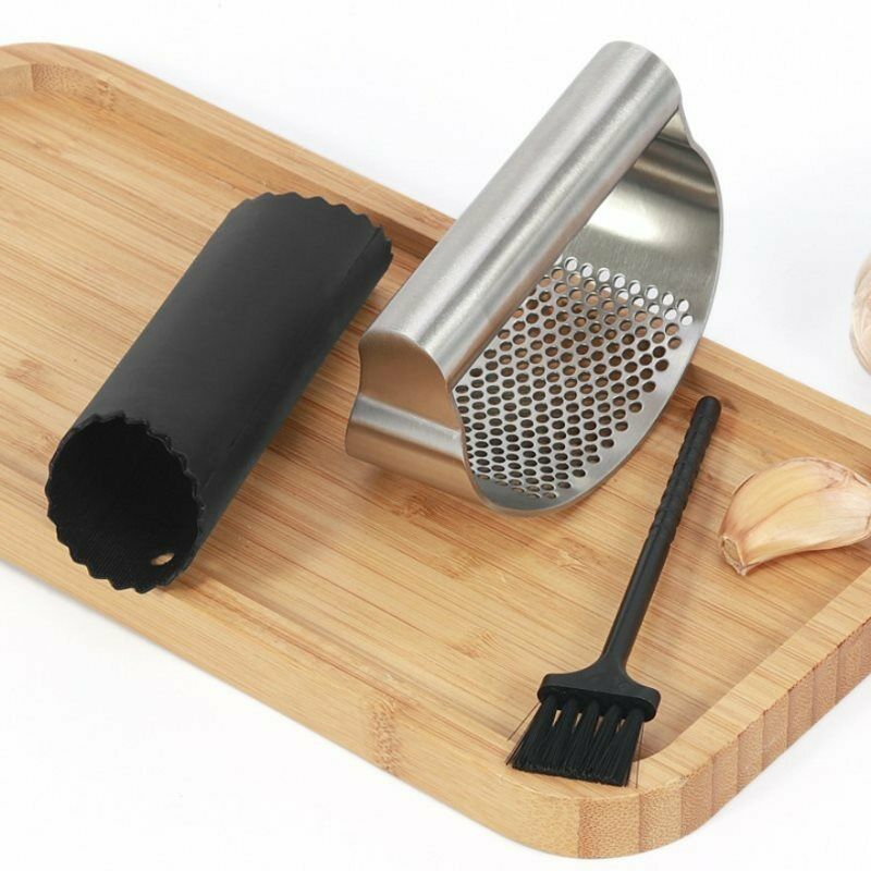 Stainless Steel Garlic Press Crusher Home Cooking Vegetables Ginger SqueezerBDA