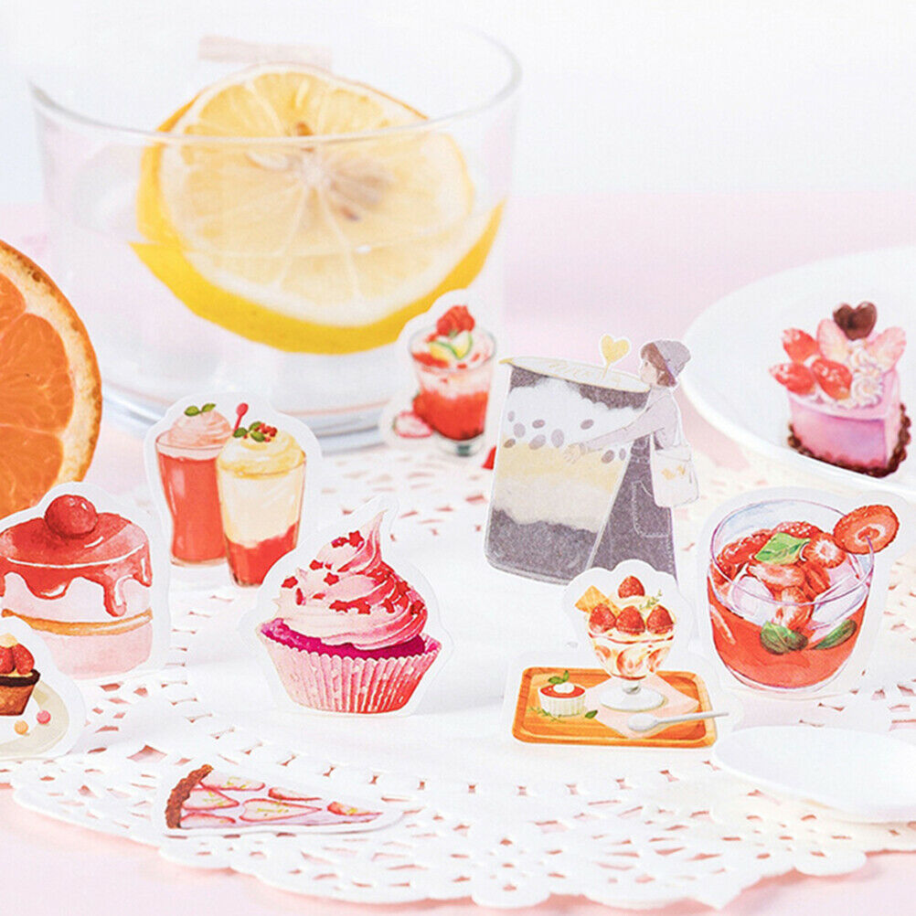 46pcs Cute strawberry dessert DIY Diary Craft Stickers Scrapbooking decor.l8