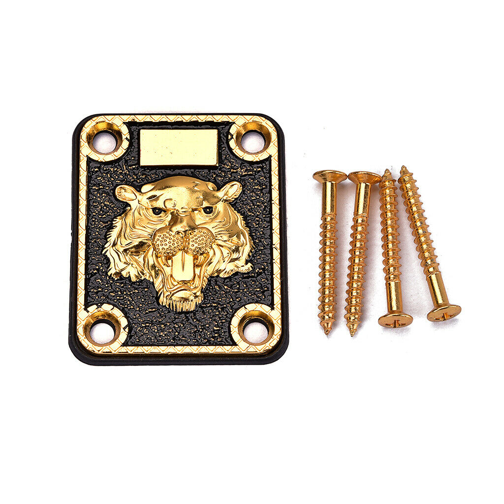 Finest Tiger Pattern Neck Plate w/ Screws for Electric Gutar