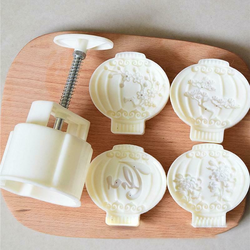 4pcs  Lantern  stamp 150g Baking Decorating Mooncake Mould Mid-Autumn