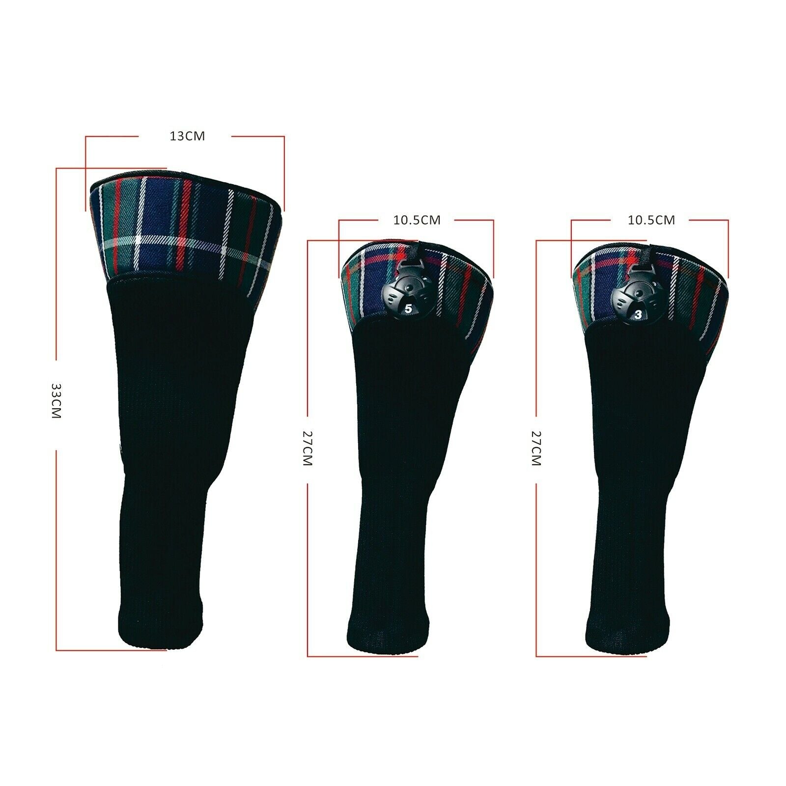 3Pcs Golf Wood Driver Headcover Golf Head Covers Fairway Hybrid 1 3 5 7 X 460cc