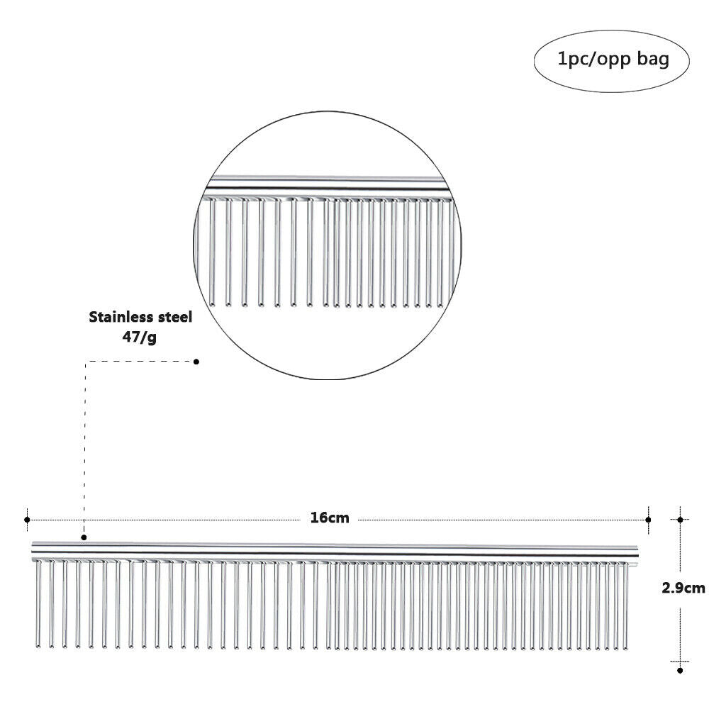 Pets Stainless Steel Comb Hair Brush Shedding Flea For Dog Cat Trimmer Grooming