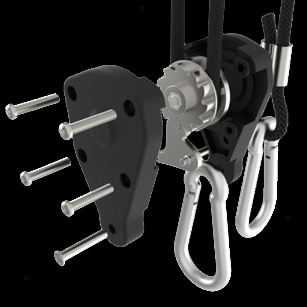 1 Pair 1/8" Grow Light Rope Hanger Ratchet 68Kg Capacity Metal Internal Gear