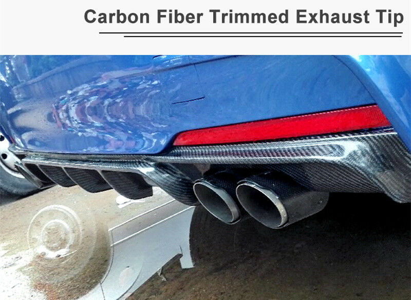 Real Carbon Fiber Steel Exhaust Tip 63MM IN-89MM OUT End Pipe Tip for Auto Car