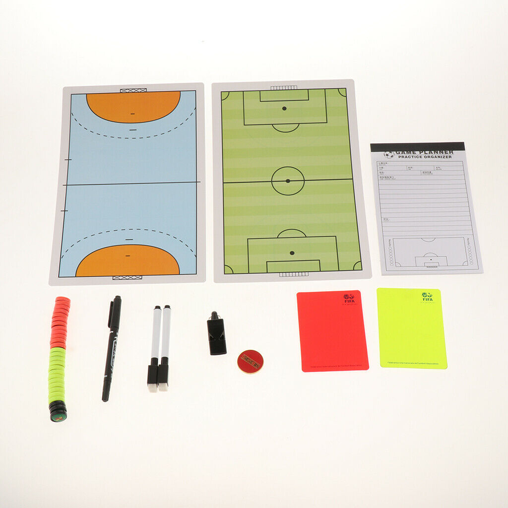 Soccer Magnetic Clipboard Football Coaches Coaching Boards with Yellow Red Cards