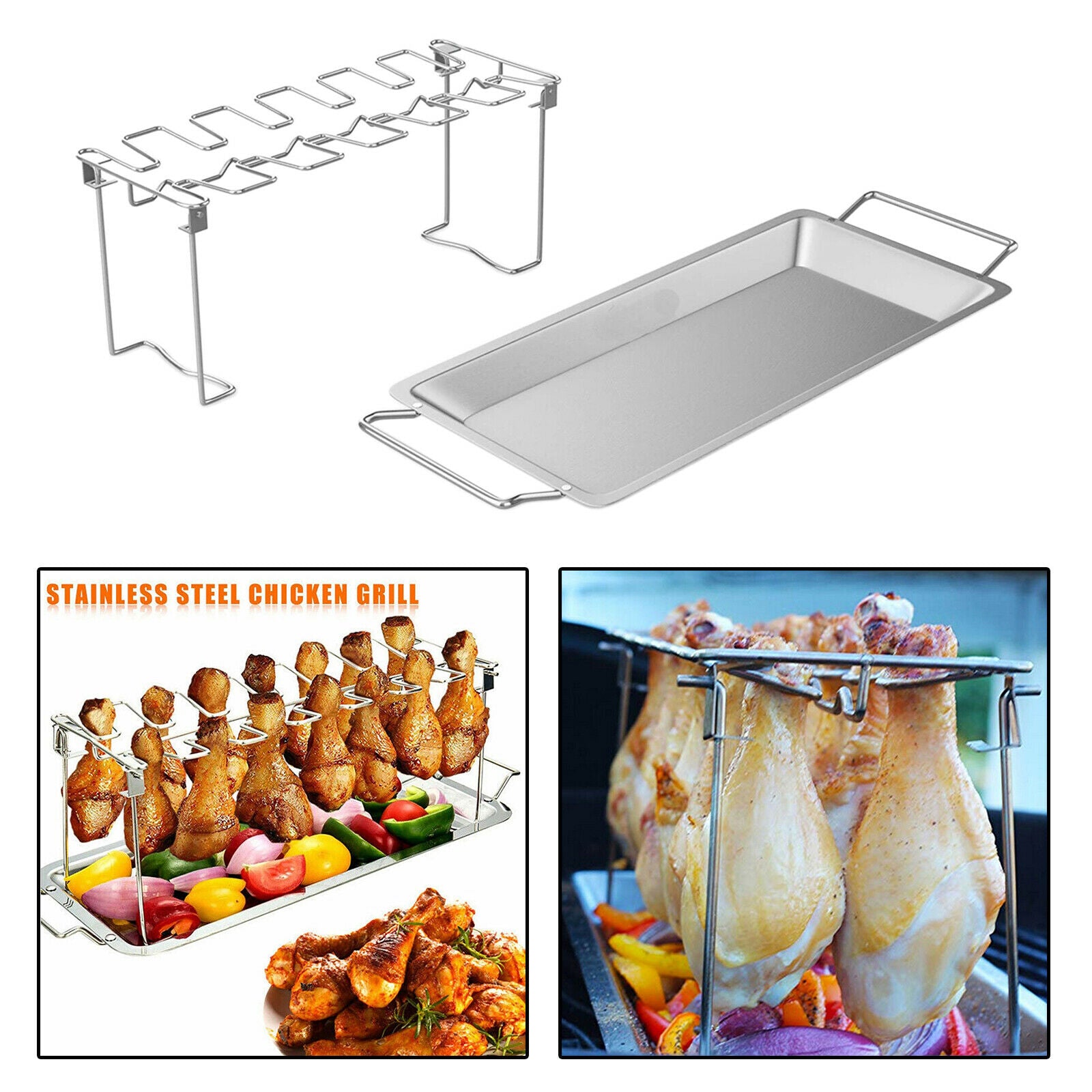 Chicken Leg & Wing Holder Roasting Grill for Smoker Grill or Oven Outdoor