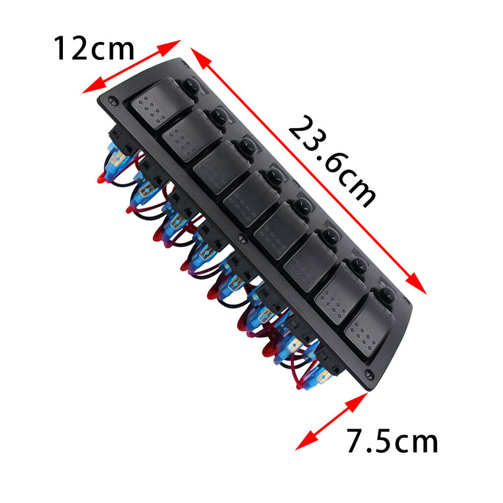 8 Red Illuminated Switch Panel Control Button Switch Board Equipment Interior