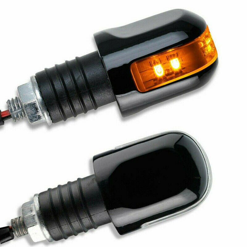 2PCS Motorcycle Bikes LED Turn Signal Light Indicator Blinker Handlebar End Lamp