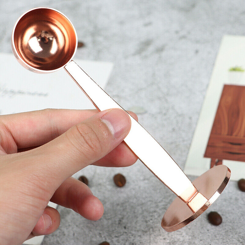 2 in 1 Stainless Steel Espresso Coffee Tamper Measuring Spoon Scoop With St Tt