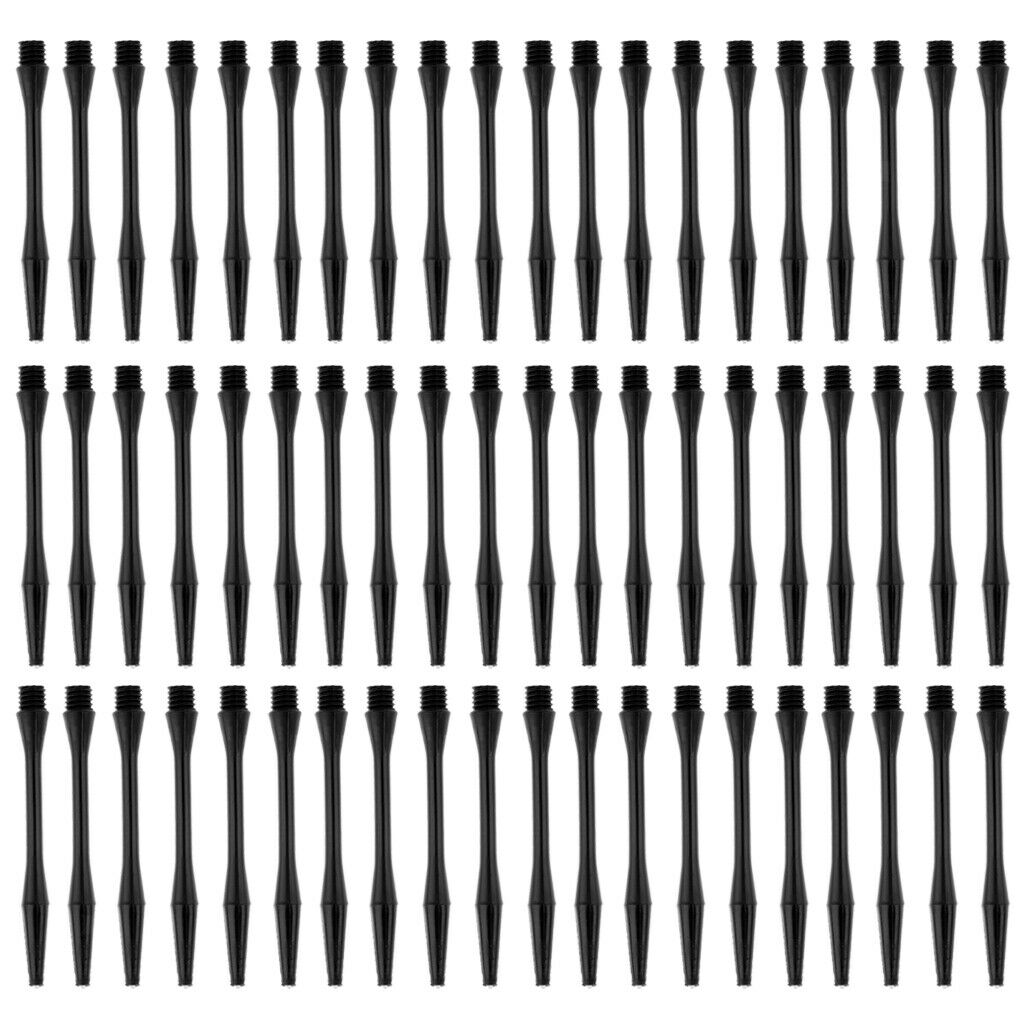 60 Pcs Plastic 54mm 2BA Anodised Re-Grooved Dart Stems / Shafts Diam 6mm