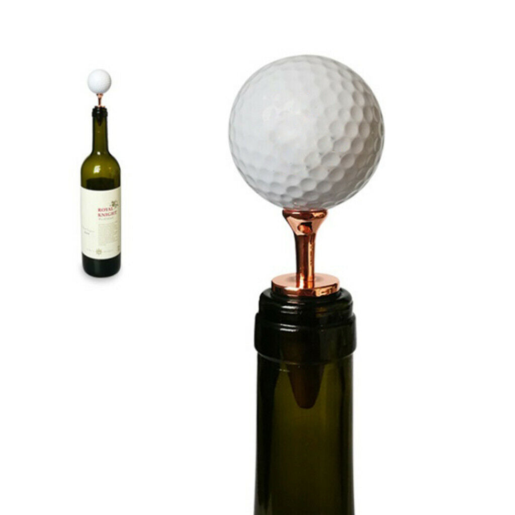 Golf Ball Style Wine Bottle Stopper Liquor Bottle Sealer Rose Golden