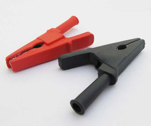6pcs Alligator Clip to 4mm Banana Jack Female Insulate Clamp Adapter Red Black