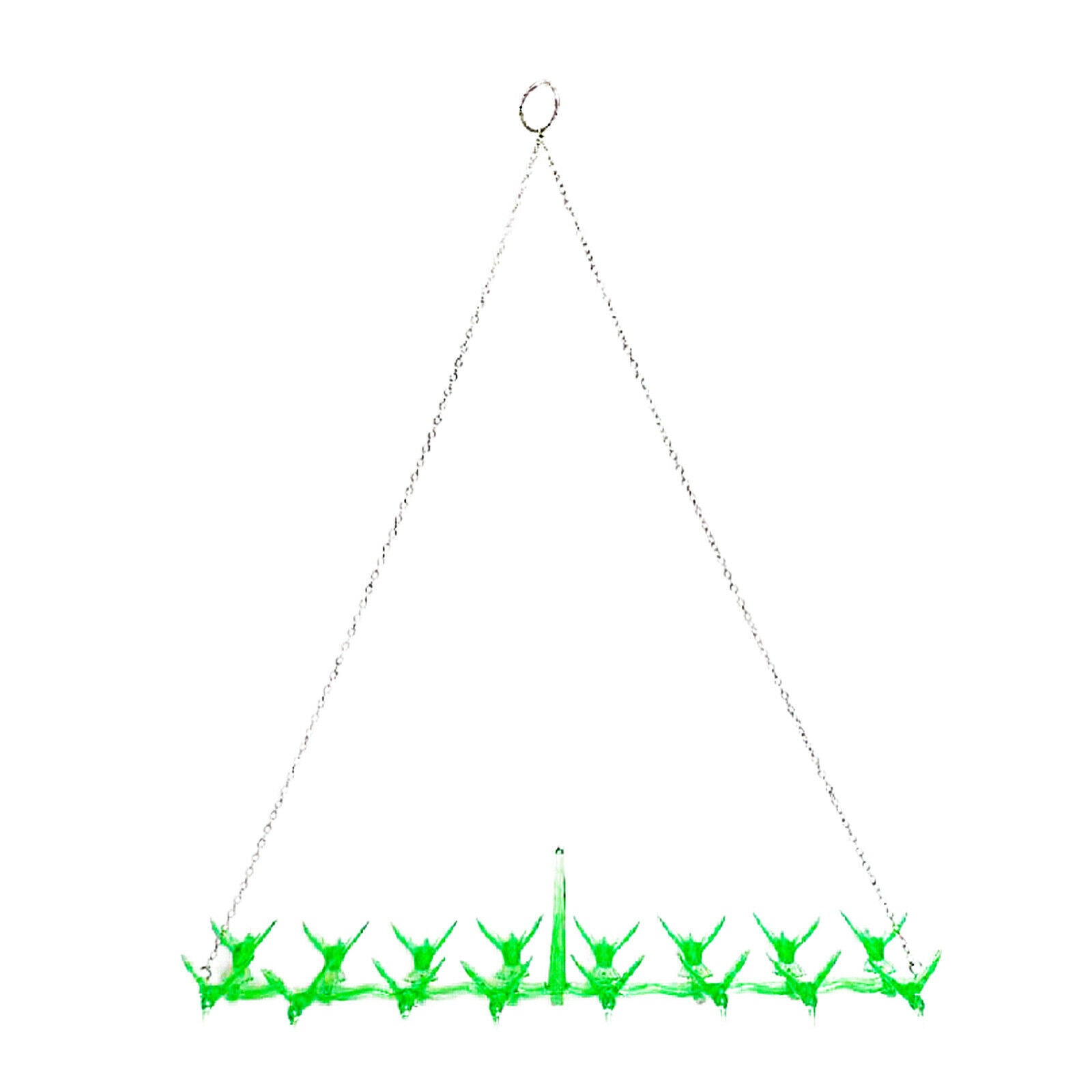 Hanging Bird Feeder Bird Shaped Plastic Metal for Garden Bakyard Decor Green