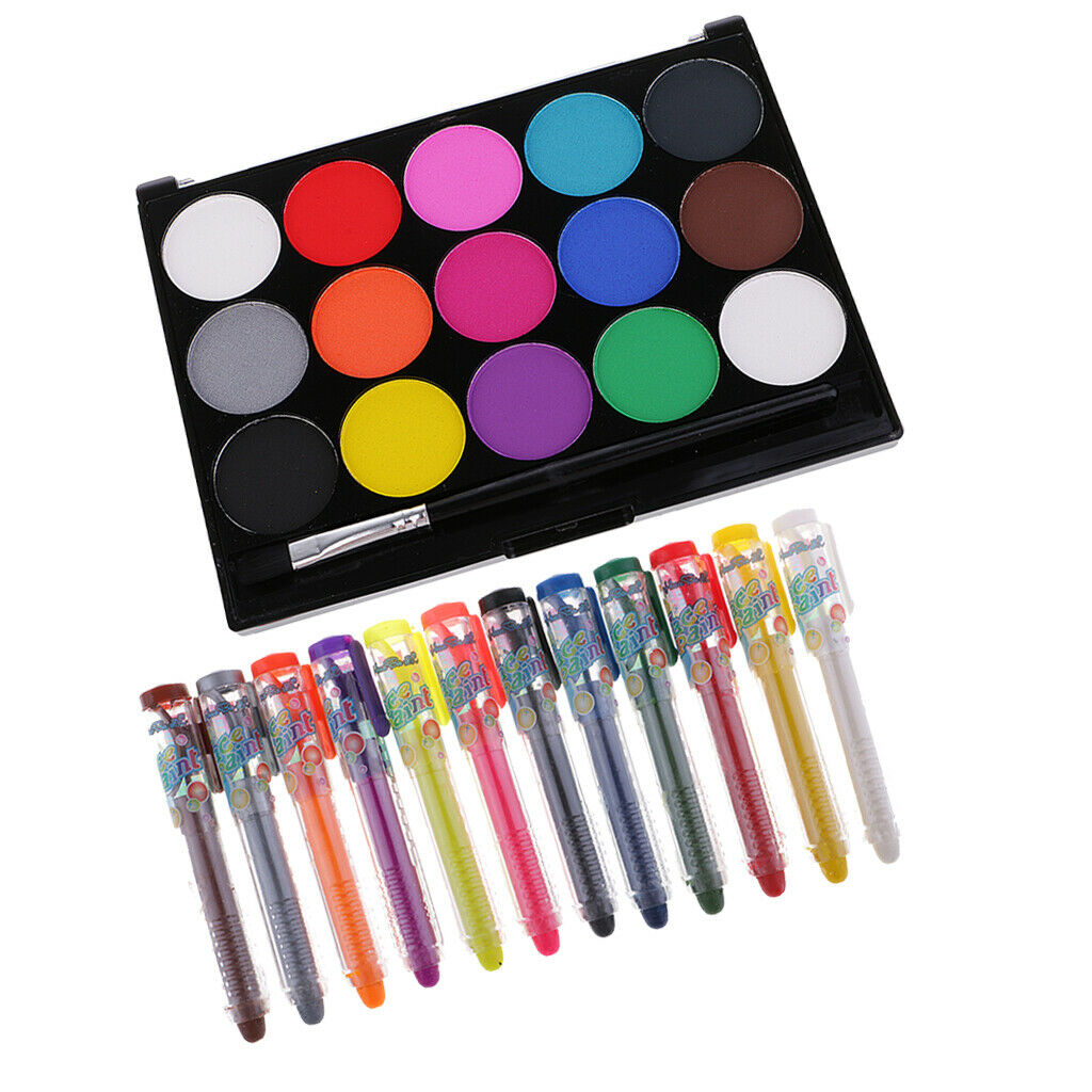 Face Paint Set 15/12Colors Face Painting Kit and  for Kids Adults–Non-Toxic &