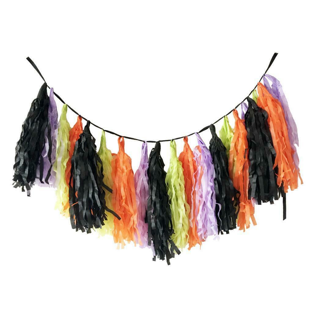 Large Latex Balloons 36 Inch Black with Colorful Tassels Halloween DIY Decor