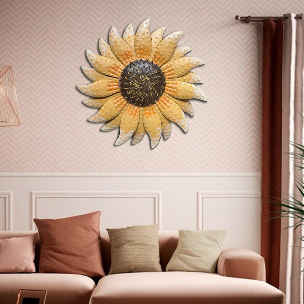 13 Inch Metal Sunflower Wall Art Decor Yard Porch Wall Hanging Sculpture