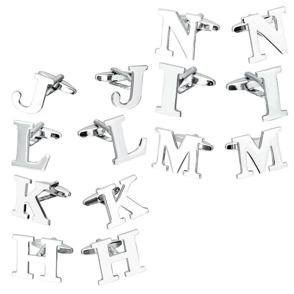 Men's Cuff Links Initial Personalized Capital Alphabet Letters Cufflinks N