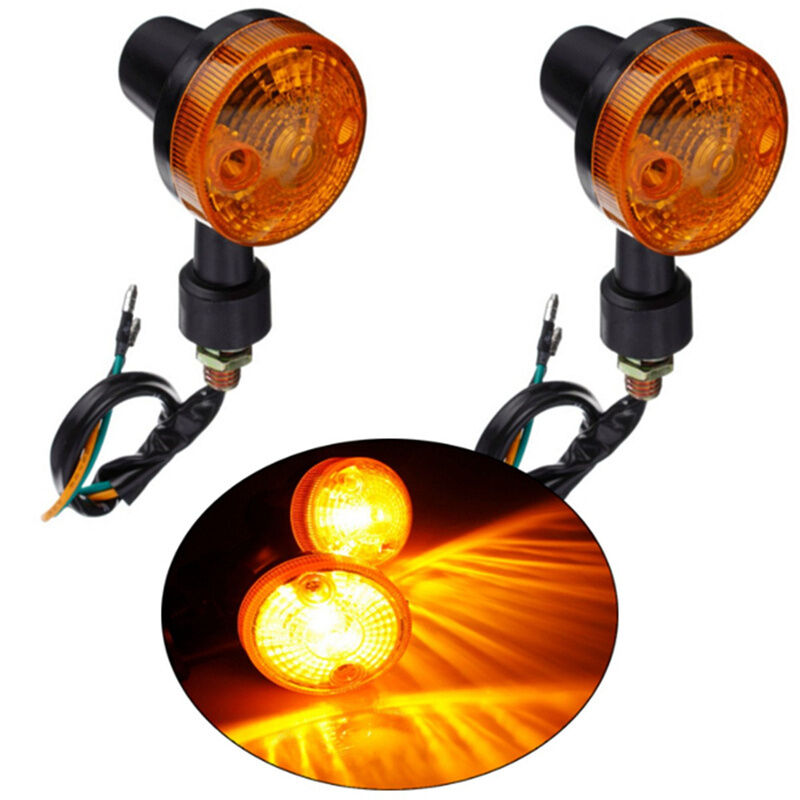 100% Brand New Motorcycle Amber Round Turn Signal Direction Indicator Light Lamp