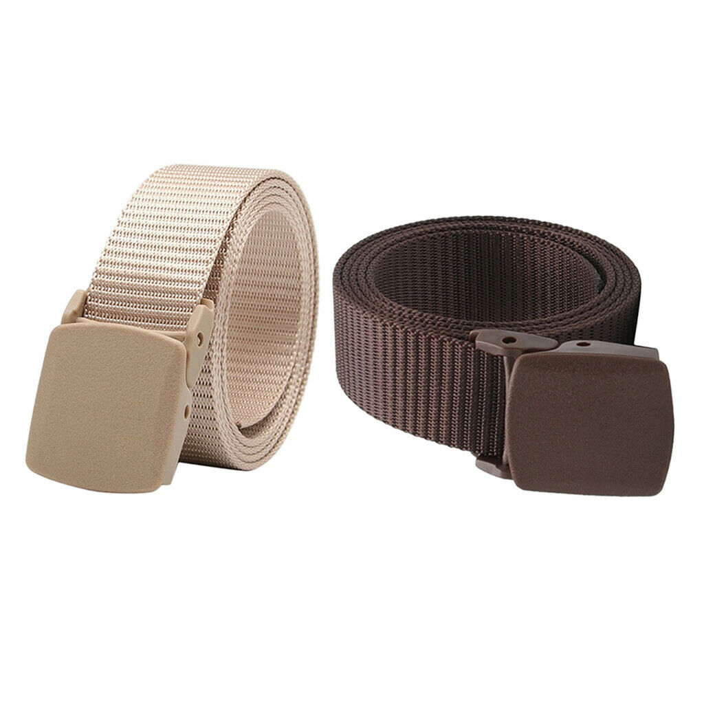 2Pcs Army Outdoor Nylon Webbing Belt Travel Sports Long Jeans Waistbelt