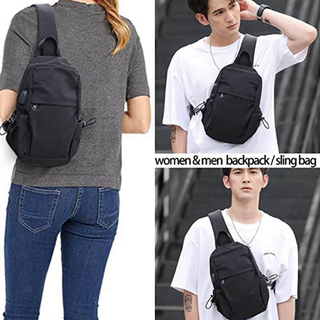 Men's Business Travel Sling Canvas Chest Pack Crossbody Anti Theft Shoulder Bag