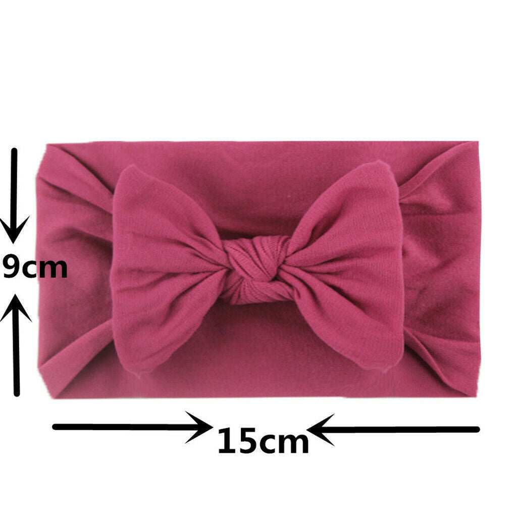 8PCS Toddler Baby Solid Headband Hair Band Bow Accessories Headwear for 0-2Years