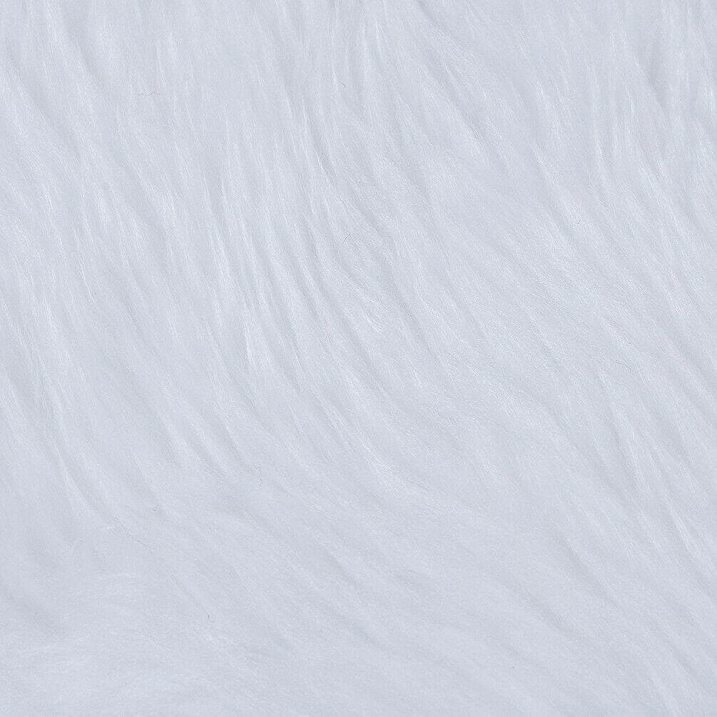 1x1.6M White Long Pile Faux Fur Fabric Upholstery Crafts Jewelry Display Blanket