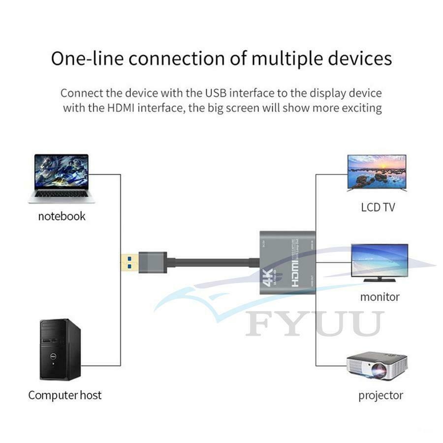 HDMI 4K USB 3.0 1080P Video Capture Card Screen Record Video Audio Loop Out