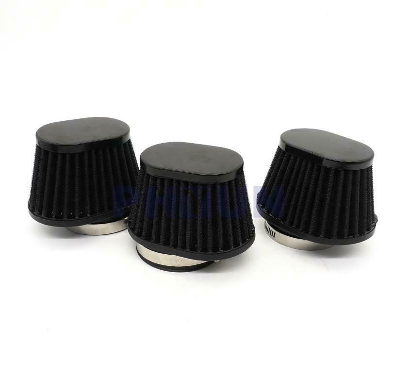 2pcs Black Motorcycle 2.35" 60mm Air Intake High Flow Cone Filter Mushroom Head