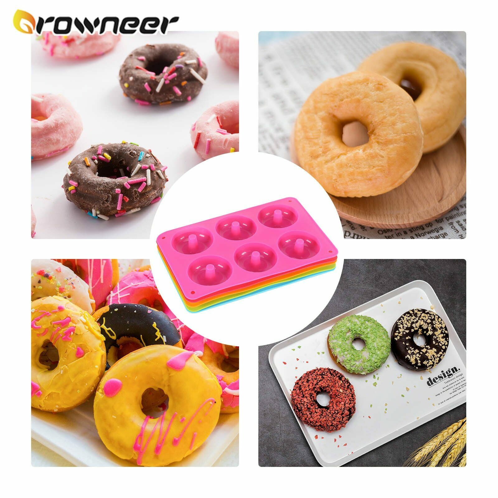 6 Cavity Silicone Donut Mold Doughnut Maker Non-Stick Chocolate Muffin Pan Tray