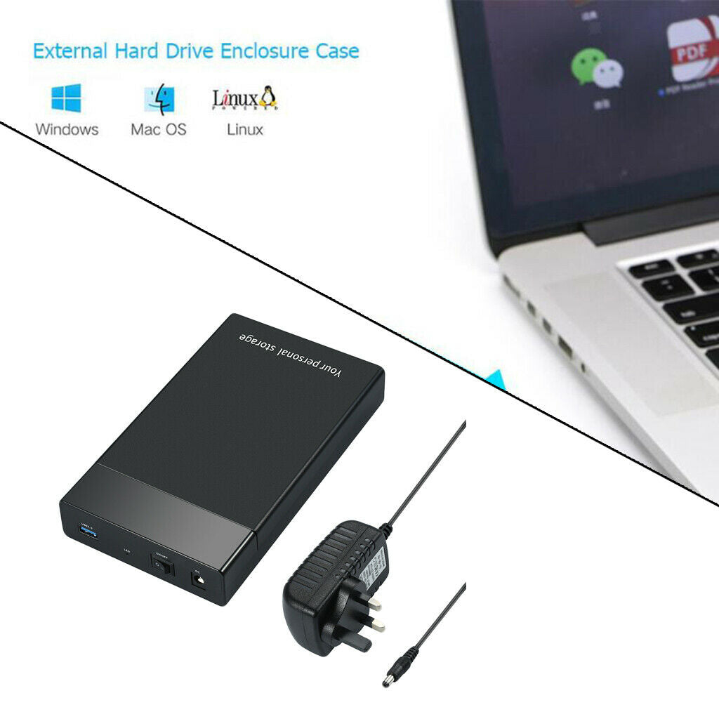 External Hard Drive Enclosure Adapter 3.2/2.5 Inch Case for HDD SSD UK