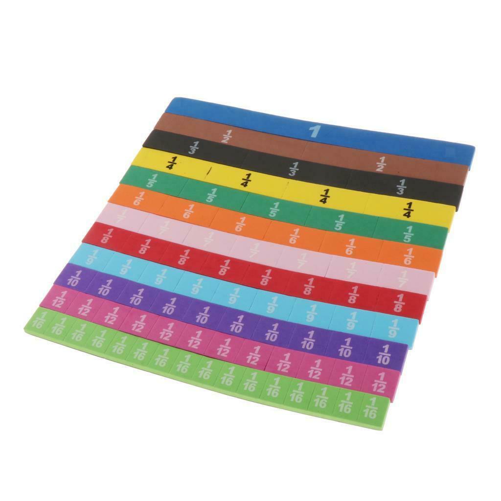 83x Soft Foam Magnetic Rainbow Fraction Tiles