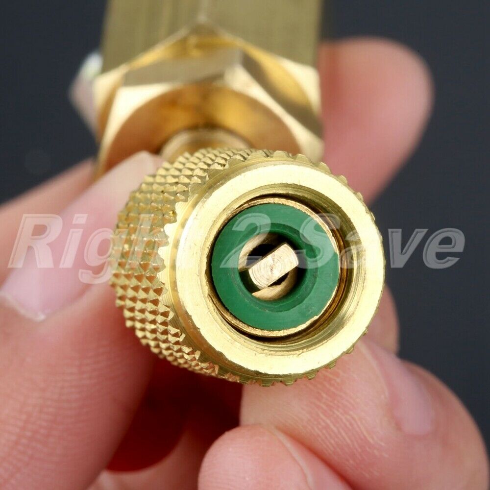Car AIR CONDITIONER Ball Valve Adapter 1/4" male to 5/16" Female Manifold