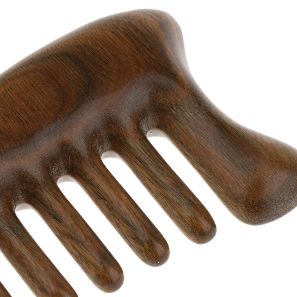 Wide Large Tooth Hair Comb - Natural Detangling Wooden Hair Beard Pocket Comb -