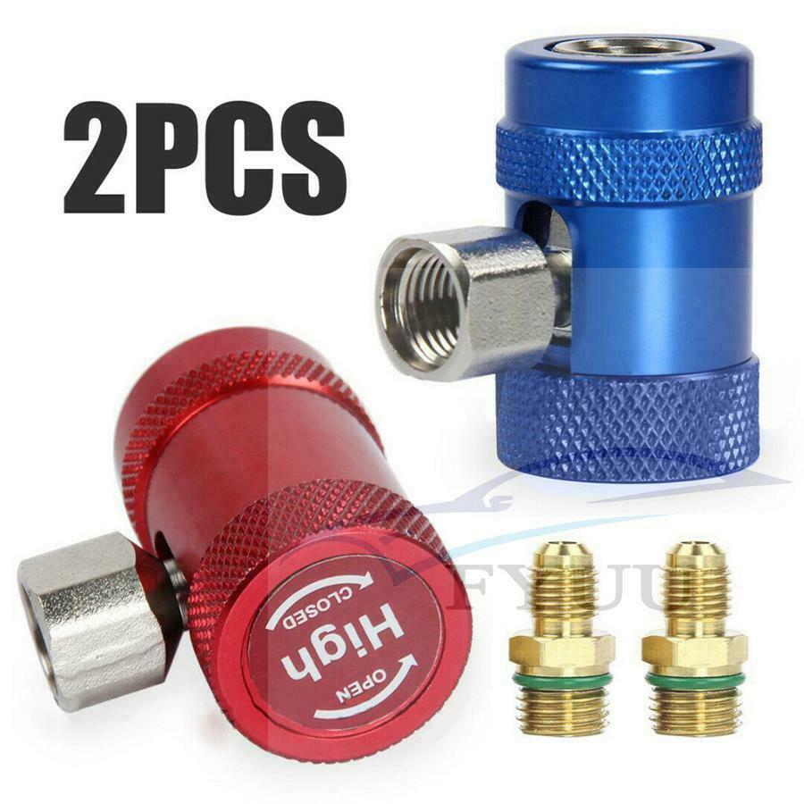 2X Car Replace A/C Air Conditioner Quick Coupler Connector Adapter for R1234YF